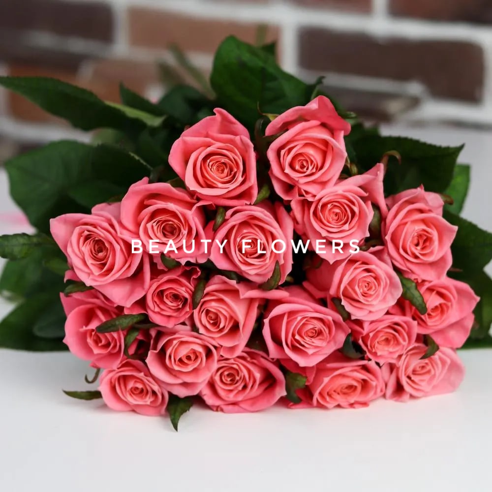 Акция! 19 коралловых роз 50 см, Россия